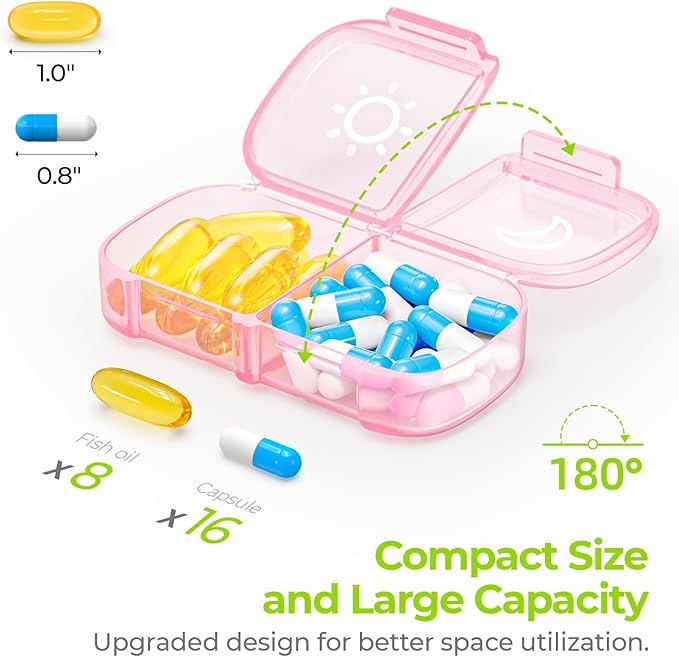 AUVON XL Weekly Pill Organizer 2 Times a Day, Pill Box 7 Day - Image 2