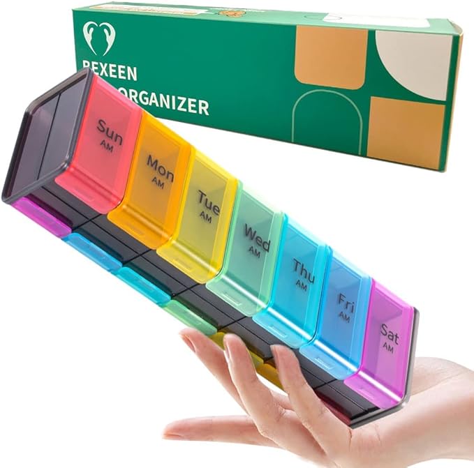 Extra Large Pill Organizer- XXL Pill Box 7 Day by BEXEEN
