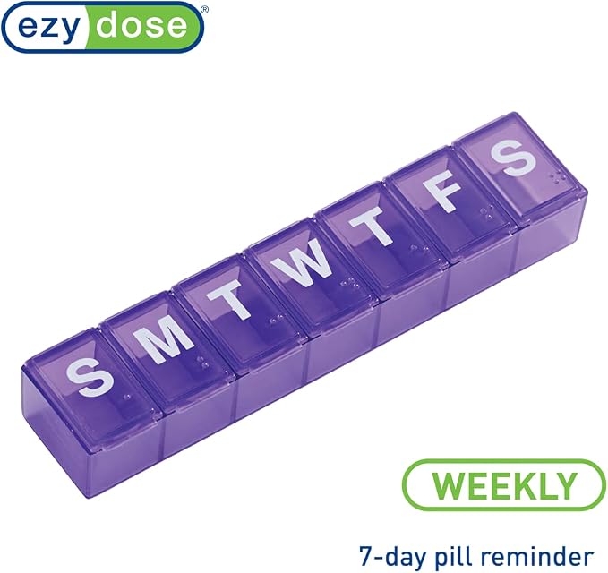 EZY DOSE Weekly Daily Pill Case, Medicine Planner, Vitamin Organizer, - Image 4