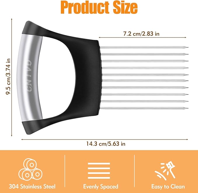Onion Holder for Slicing, Stainless Steel Onion Slicer, Onions Slicer Holder - Image 5