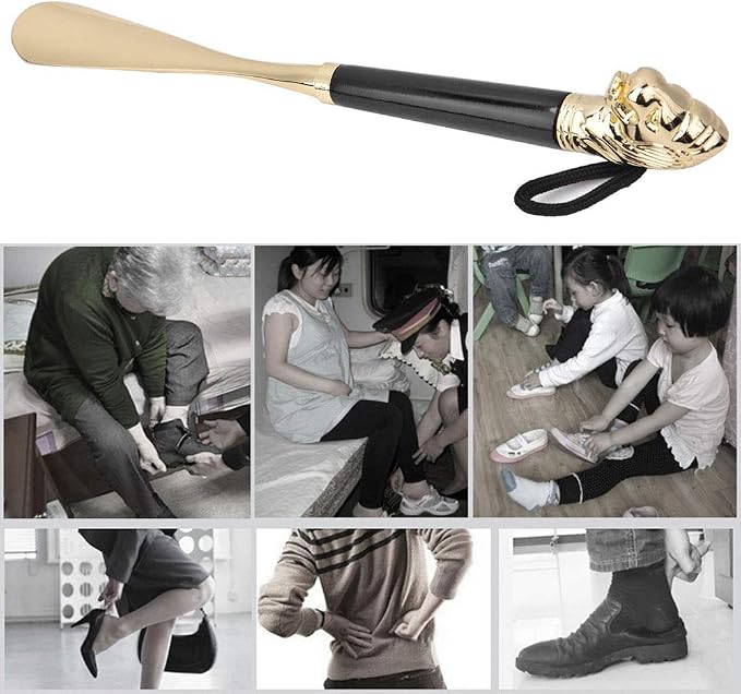 Shoe Horn, Long Handled Metal Lion Head Shoe Lifter - Image 4