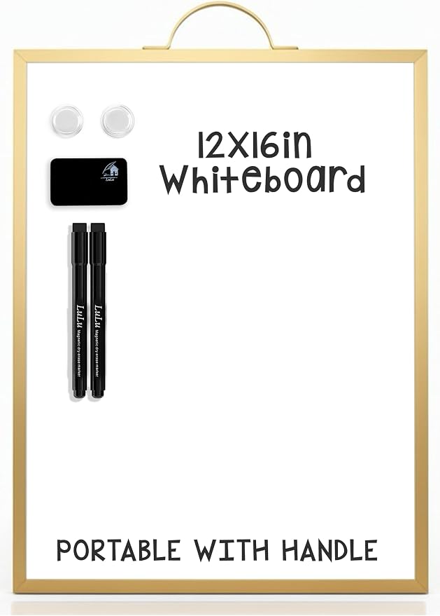 Small Whiteboard 12 x 16 Inch Magnetic Dry Erase Board by LuluHomeOffice