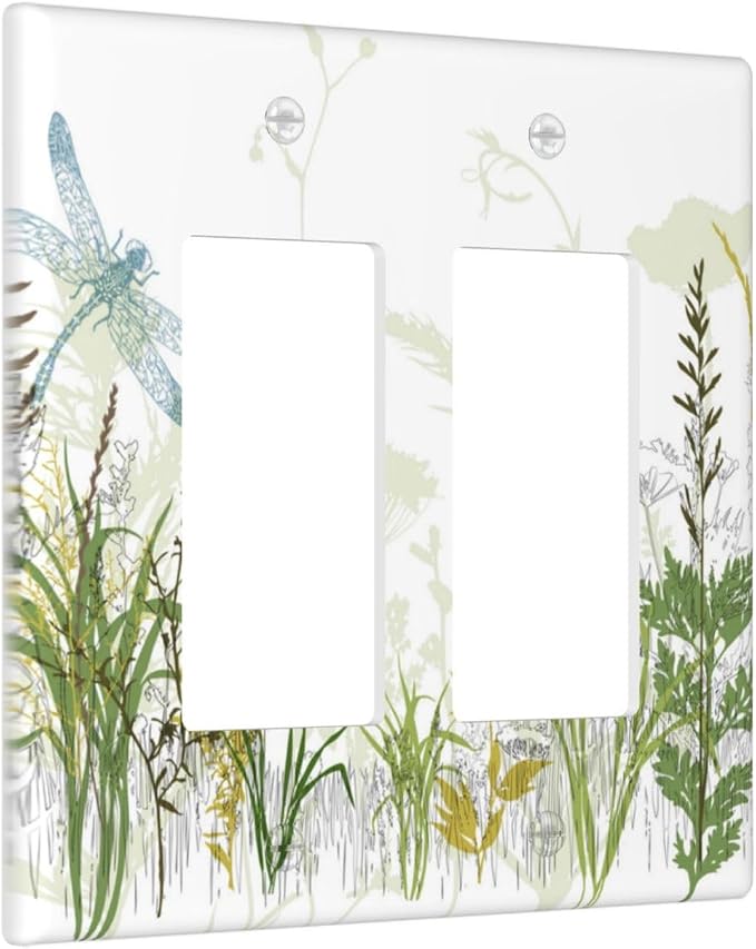 Wild Flower Dragonfly 2 Gang Rocker Light Switch Cover Plates Decorative - Image 2