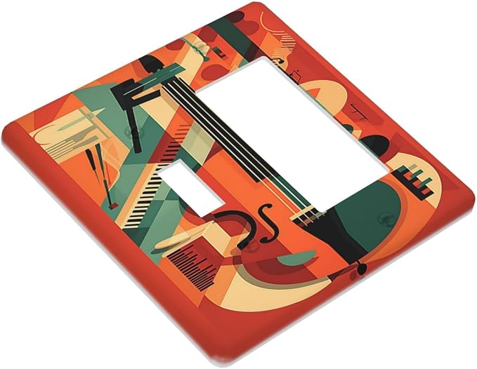Outlet Covers Violin Abstract Jazz Colorful Painting 1 Toggle 1 Rocker - Image 3
