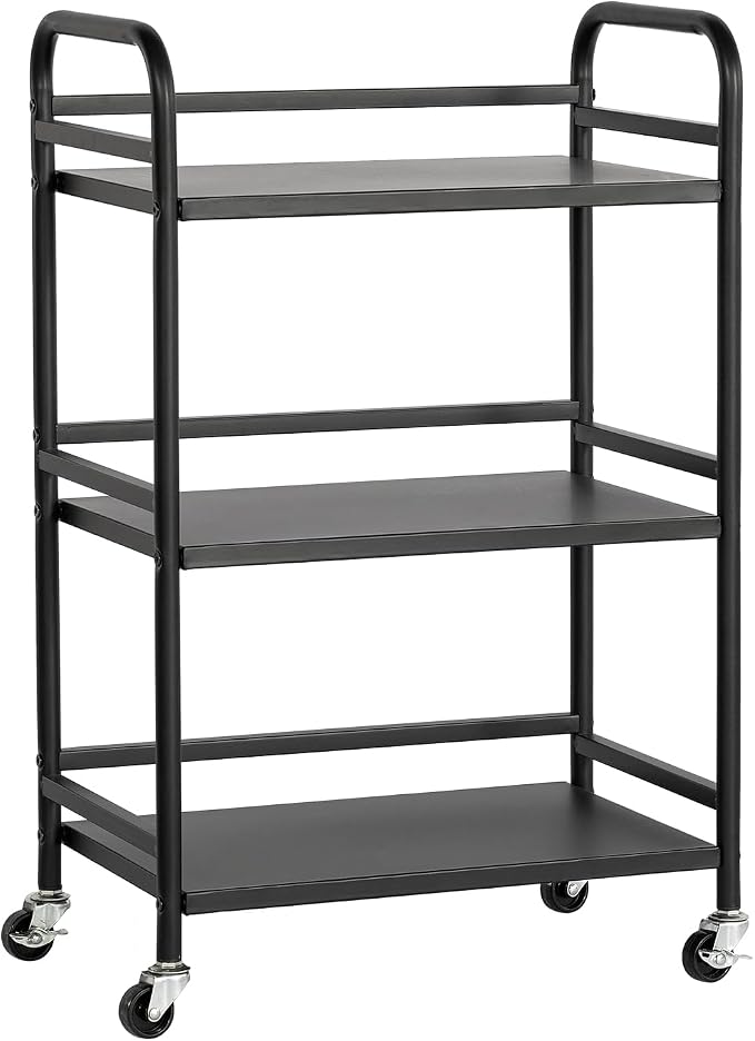 DCLRN 3 Tier Rolling Cart, Storage Organizer Cart, Rolling Metal Organization by DCLRN
