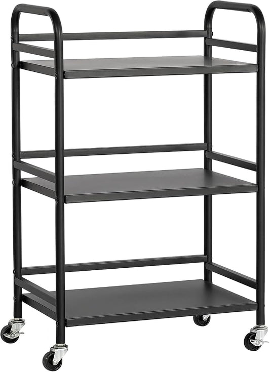 DCLRN 3 Tier Rolling Cart, Storage Organizer Cart, Rolling Metal Organization by DCLRN