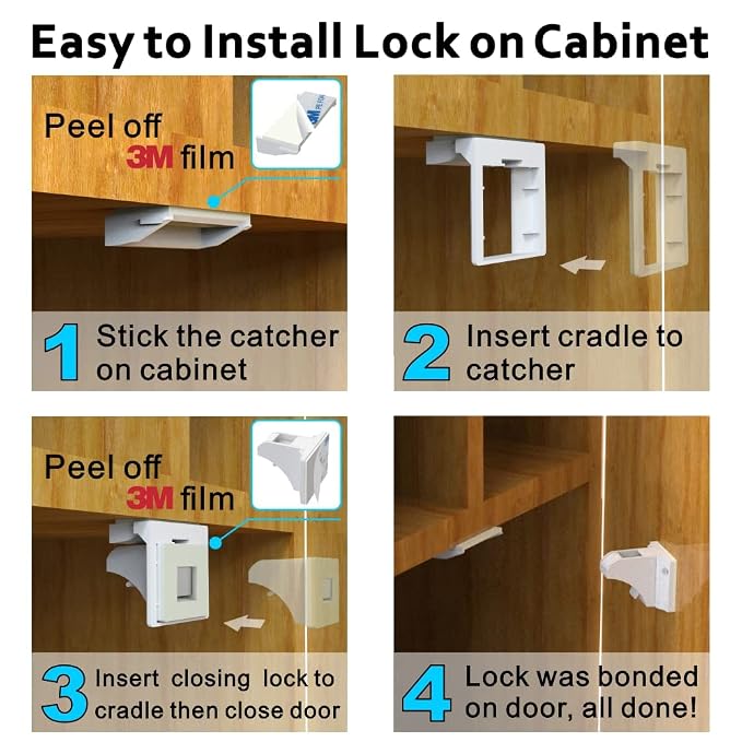 Upgraded Magnetic Cabinet Locks Baby Proofing Cabinet Lock - Image 6