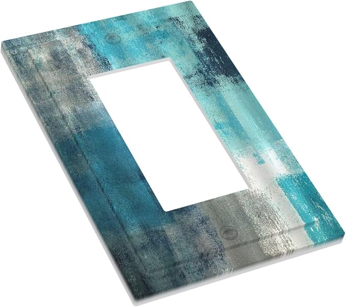 Decorative Outlet Covers Teal Blue Modern Geometric Abstract Turquoise Green 1 - Image 3