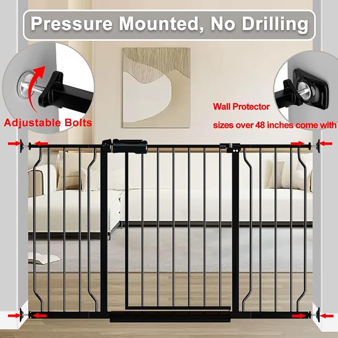 Fairy Baby Extra Wide Baby Gate 85.8-90.5 Inch Wide, Walk Through Pressure - Image 5