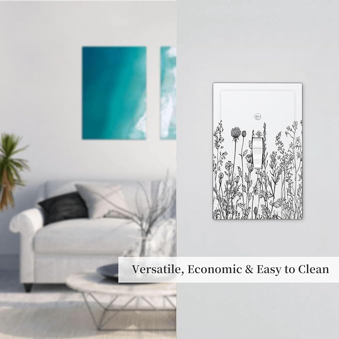 Decorative Light Switch Cover Floral Wildflower Rustic Plant Leaves 1 Gang - Image 7