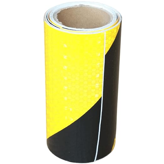 Reflective Tape Yellow Black 6 inch X 10 feet, Outdoor Waterproof Hazard by tuyrchu
