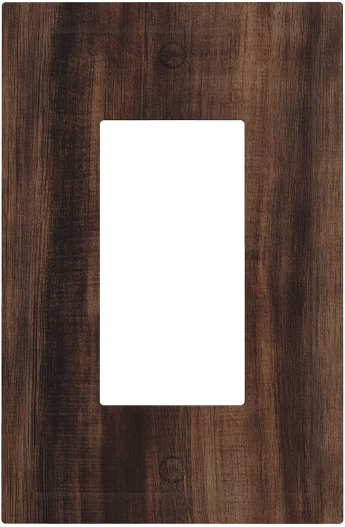 Decorative Outlet Covers Rustic Farmhouse Brown Wood Barn Door 1 Gang Rocker by VGHOKO