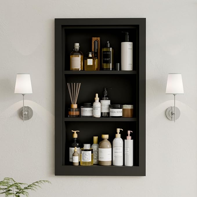 Solid Wood 14 X 24 Recessed Medicine Cabinet, Medicine Cabinet Organizer by Unknown