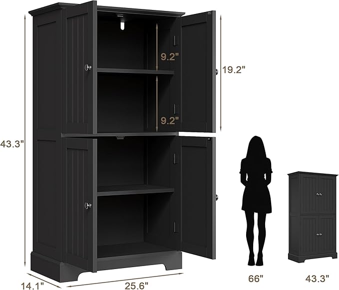 ChooChoo Bathroom Floor Cabinet, Modern Bathroom Storage Cabinet - Image 3