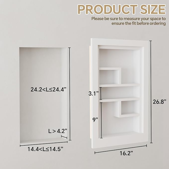 Solid Wood 14 X 24 Recessed Medicine Cabinet, Medicine Cabinet Organizer - Image 2