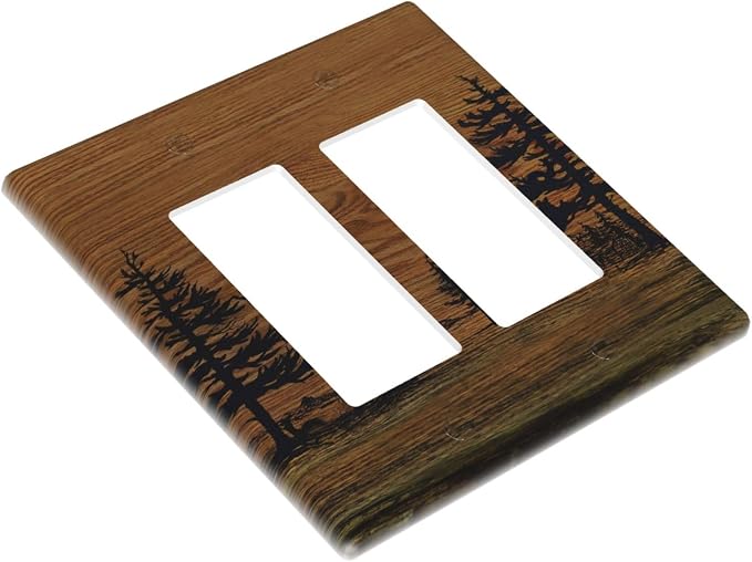 Decorative Outlet Covers Rustic Farmhouse Brown Board Pine Tree Wood Grain 2 - Image 3