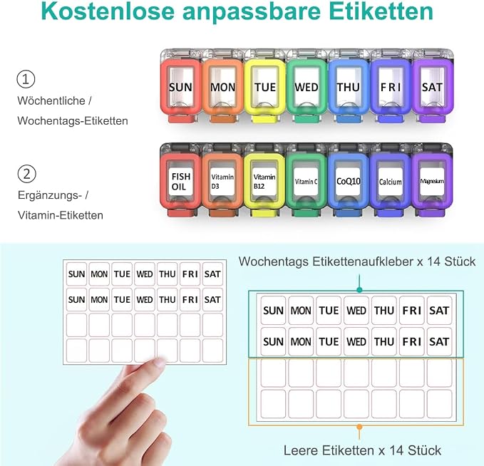 Fullicon Weekly Pill Organizer 7 Day Ultra Moisture and Spill Proof Daily Pill - Image 5