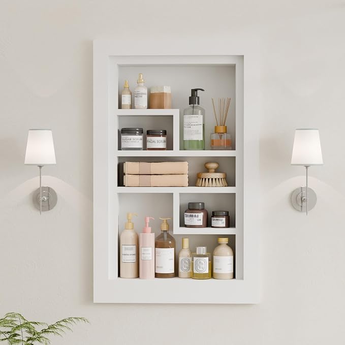 Solid Wood 14 X 24 Recessed Medicine Cabinet, Medicine Cabinet Organizer by Unknown