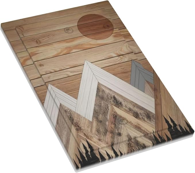 Wooden Planks Mosaic Snow Mountain Sun Light Switch Cover Plate 1 Gang No - Image 3