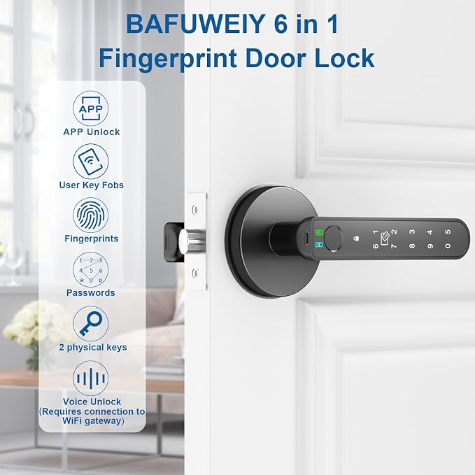 Fingerprint Door Lock, 6-in-1 Smart Door Knob - Image 2