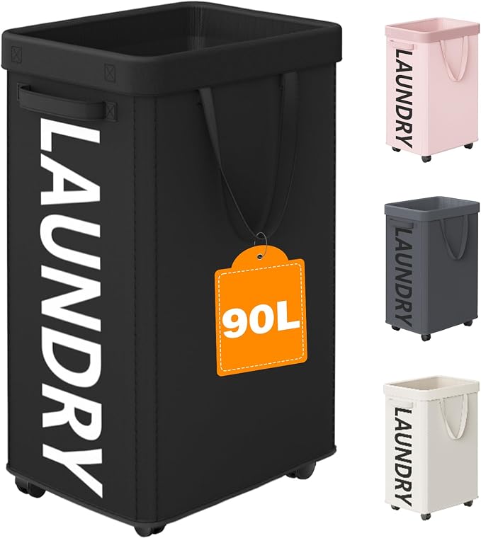 90L Rolling Laundry Basket by Optish