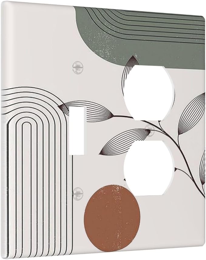 Wallplates Sage Green Boho Nature Art Minimalist Geometric Plant 1 Toggle 1 - Image 2