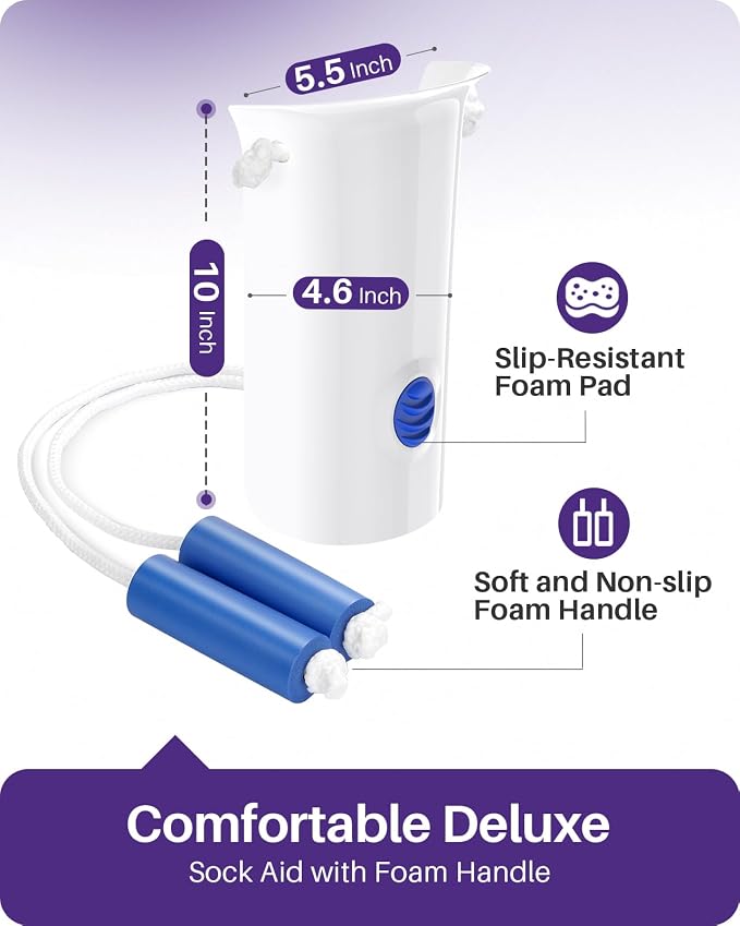 KEKOY 4.6INCH Sock Aid for Putting on Socks, Wide Sock Assistant Device No - Image 2