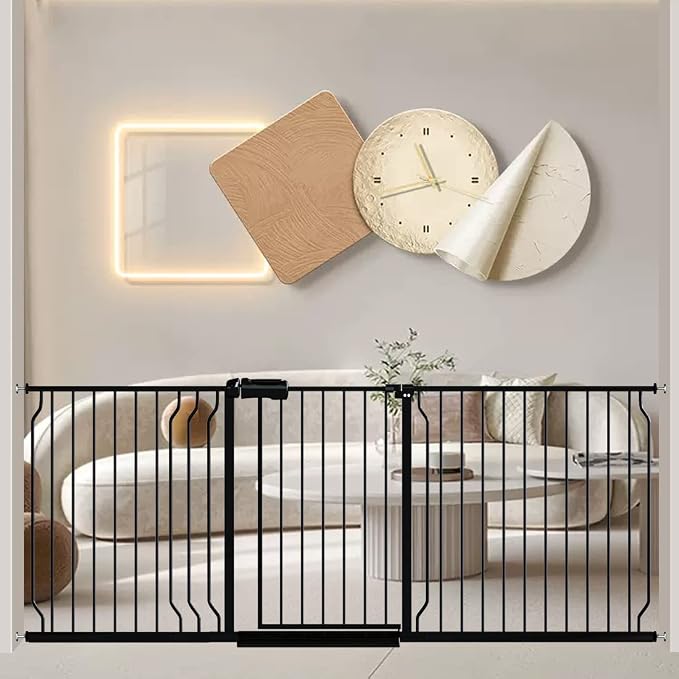 Fairy Baby Extra Wide Baby Gate 76.3-81.1 Inch Wide, Walk Through Pressure by FairyBaby