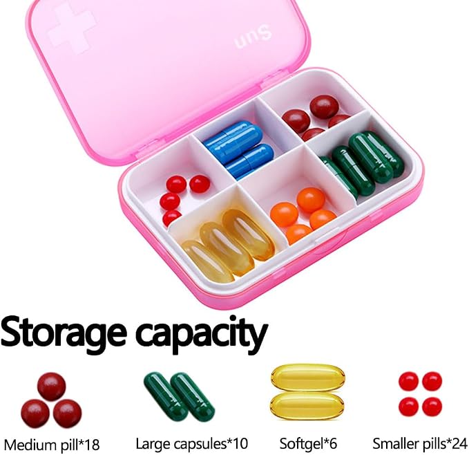 7 Piece Set Pill Organizer 6 Times a Day, Weekly Pill Case, Pill Organizer - Image 4