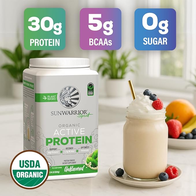 Sunwarrior Organic Plant Based Protein Powder | Vegan Organic Protein Powder - Image 3