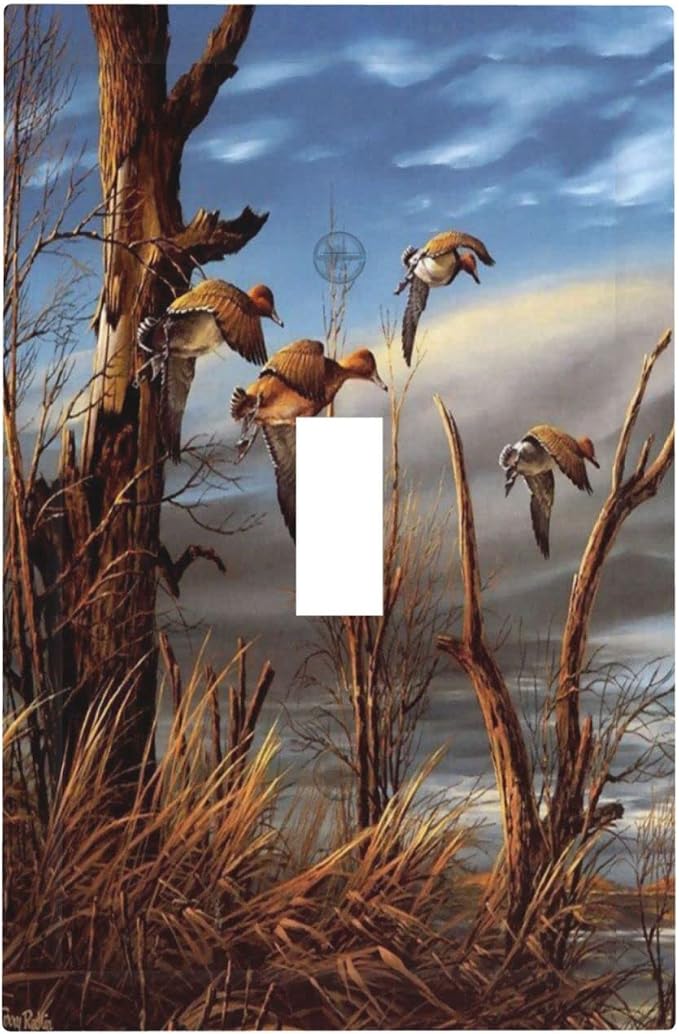 Single Toggle Light Switch Cover Hunting Flying Wild Ducks Decorative 1 Gang by Spshian