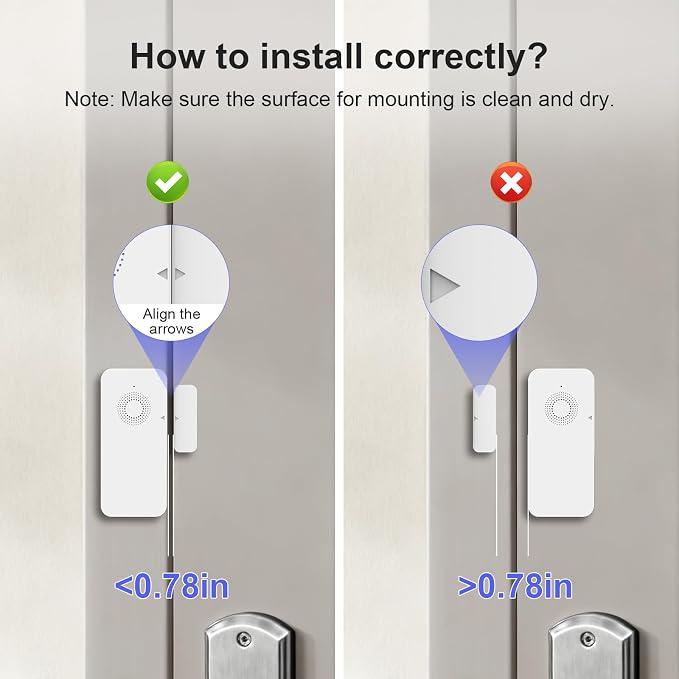 Wireless Door and Window Alarm Sensor, 120dB Requires PGST Hub, Zigbee - Field & Grace