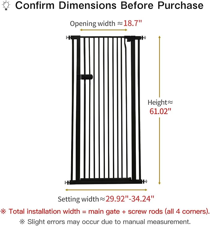 Lumizone Extra Tall Cat Gate 61.02" High Pressure Mounted Extra Wide 2025 New - Image 2
