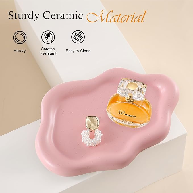 Ceramic Jewelry Tray Trinket Dish, Decorative Cloud Vanity Key Tray - Image 5