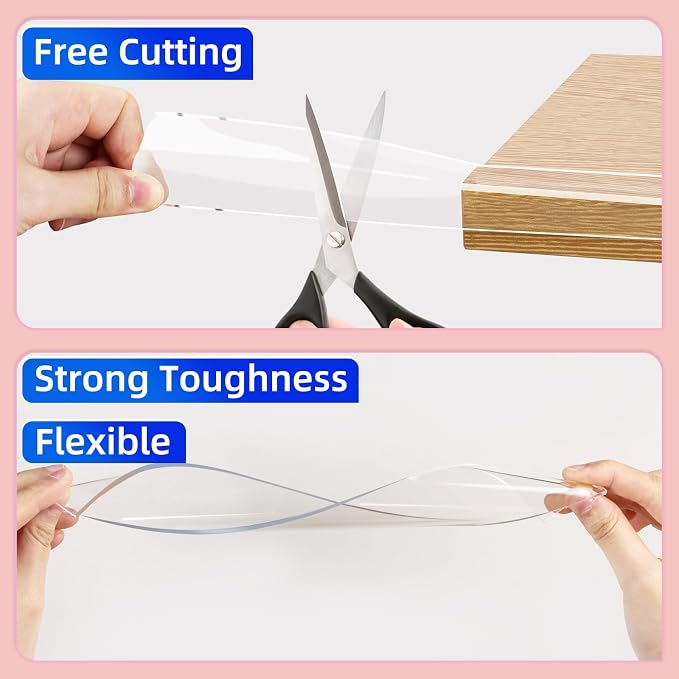 Clear Soft Corner Protectors for Furniture Strip, 0.8in x9.84FT, Sharp Edge & - Image 4