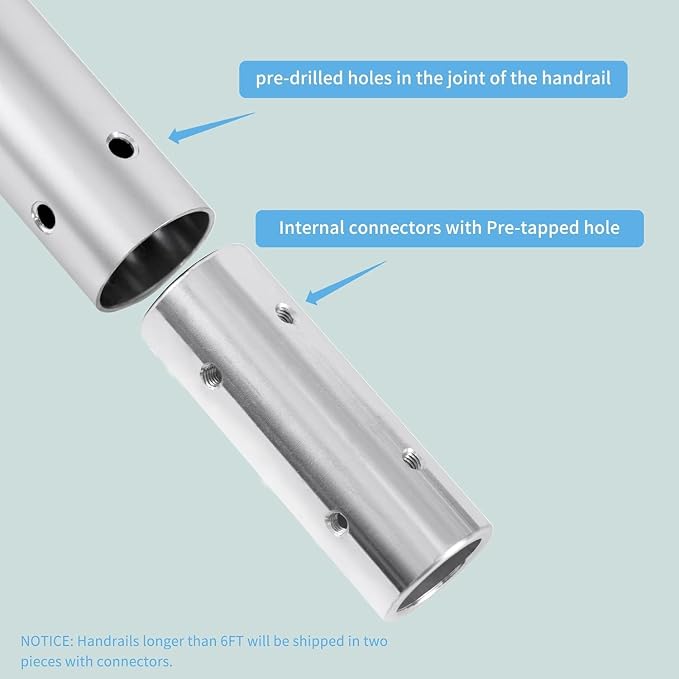 11FT Modern Aluminum Handrail Set, handrails - Image 5
