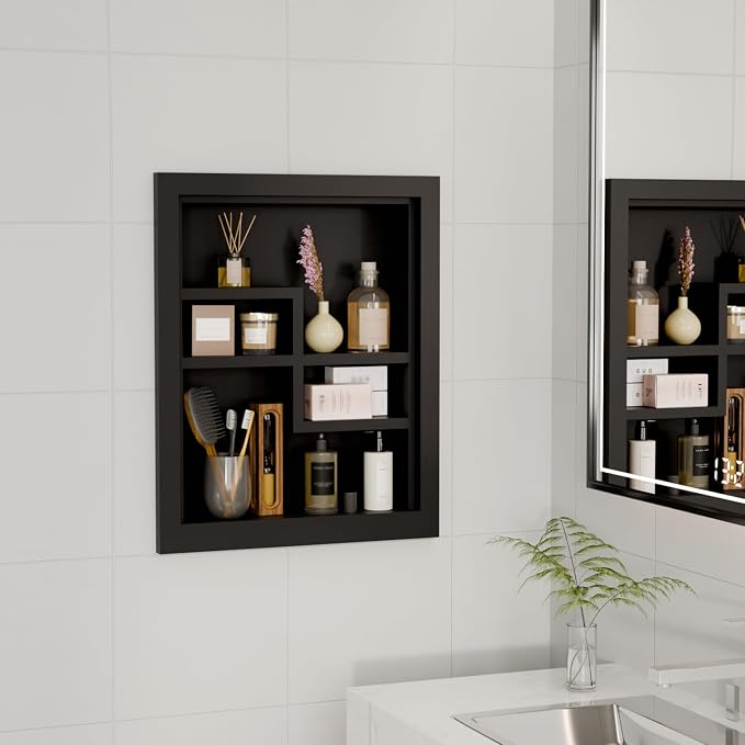 Solid Wood 14 X 18 Recessed Medicine Cabinet, Medicine Cabinet Organizer - Image 3
