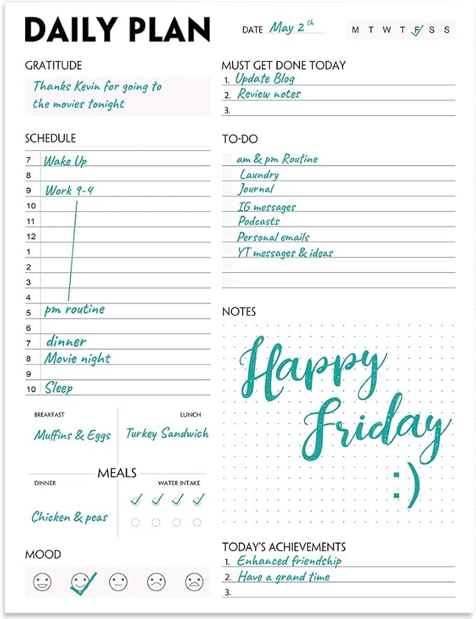 A4 Daily Planner Notepad - Image 2