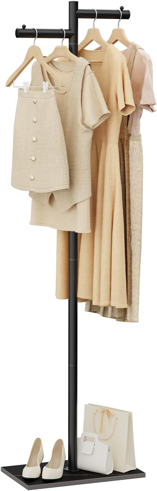 Garment Rack, Freestanding Metal Coat Racks, Z-shaped Coat Tree by Unknown