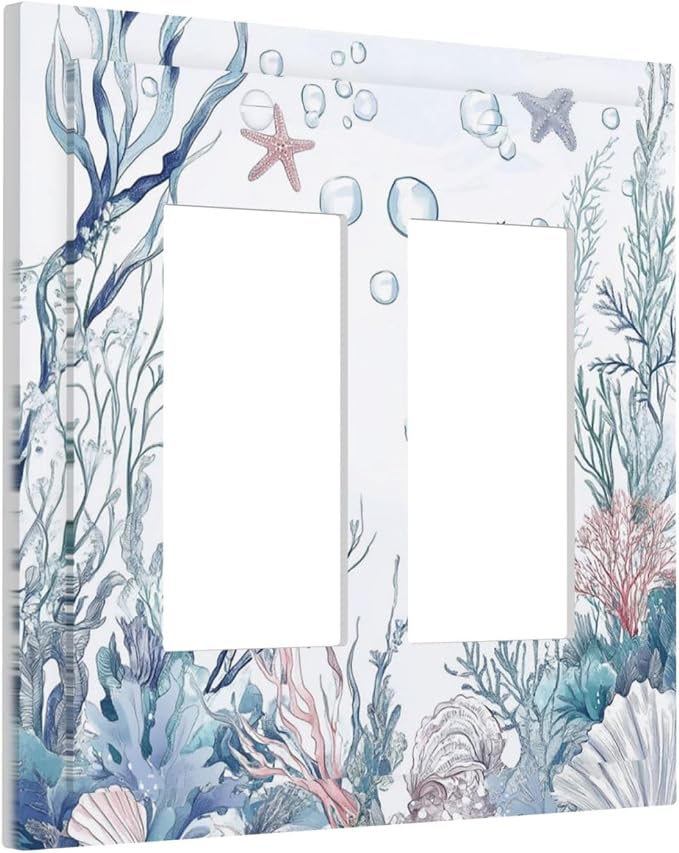 Decorative Outlet Covers Ocean Coral Seahorse Seashell Starfish 2 Gang Double - Image 2