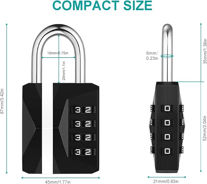 ZHEGE Gym Lock, Combination Lock Outdoor Weatherproof, Heavy Duty Padlock - Image 3