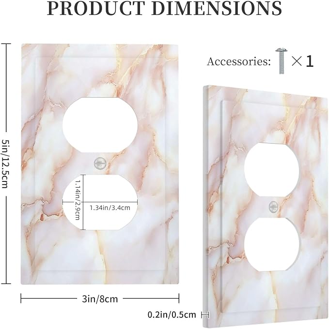 Outlet Covers Pink Jade Marble Granite 1 Gang Duplex Light Switch Cover - Image 5