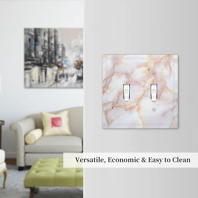 Decorative Switch Plates Pink Jade Marble Granite 2 Gang Double Toggle Outlet - Image 7