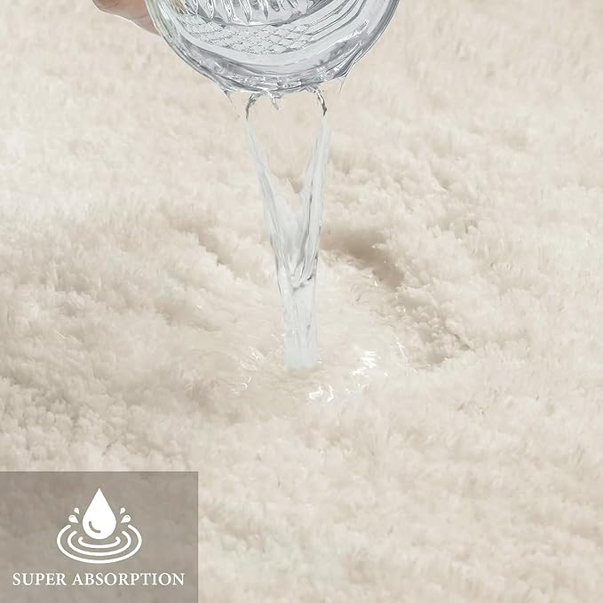 MIULEE Extra Thick Non Slip Bathroom Rug Shaggy Soft Bath Mat Plush Microfiber - Image 3