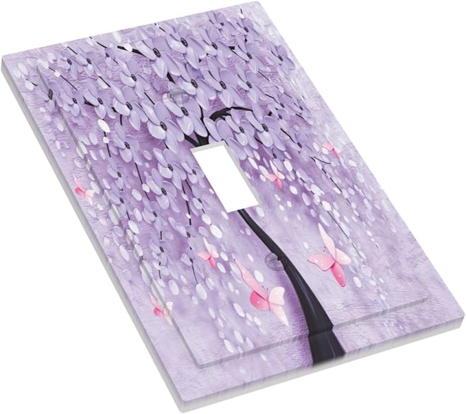 Light Switch Cover 3D Purple Tree 1 Gang Wall Plate Cover Single Toggle Outlet - Image 3