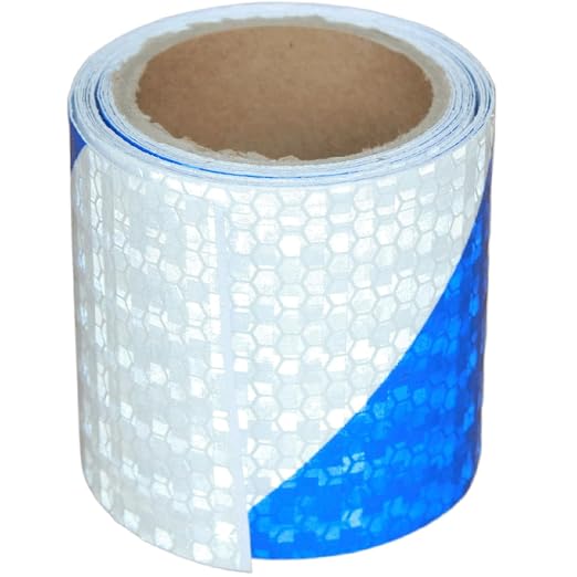 Blue and White Reflective Tape Outdoor Waterproof 3 inch X 10 feet, High by tuyrchu