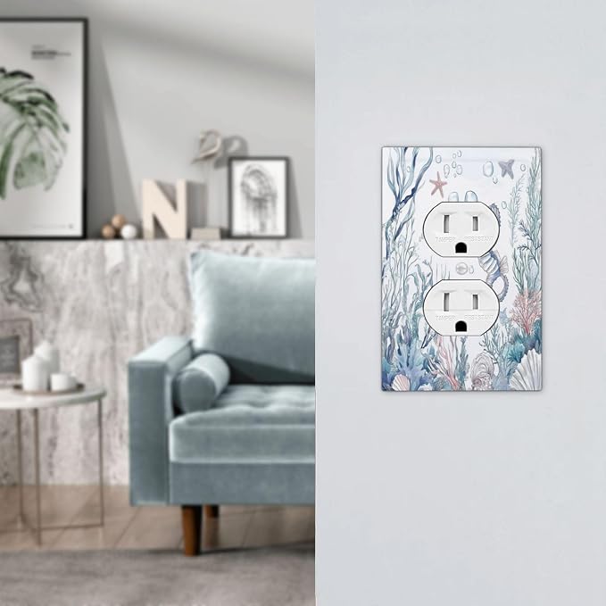 Outlet Covers Ocean Coral Seahorse Seashell Starfish 1 Gang Duplex Light Switch - Image 7