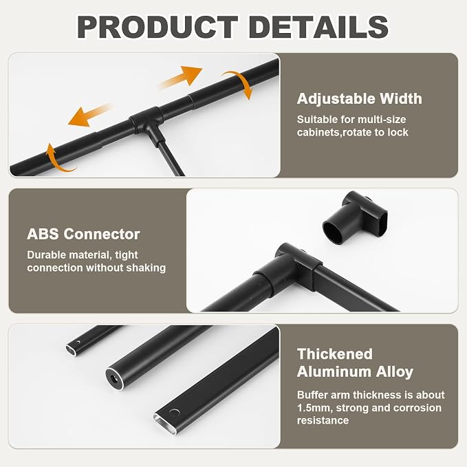 YJINGRUI Pull Down Closet Rod, 120° Pull-down Wardrobe Hanger - Image 5