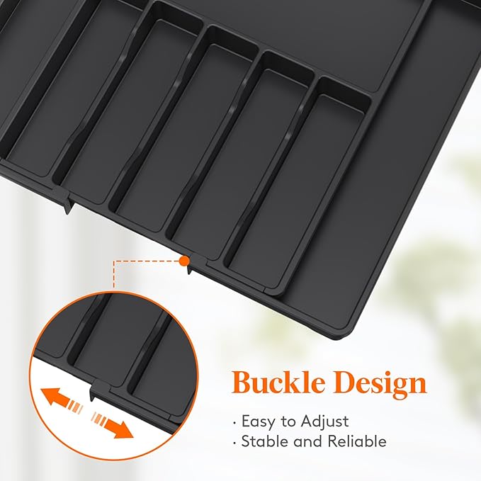 Lifewit Silverware Drawer Organizer, Expandable from 15.4 to 27 inches - Image 7