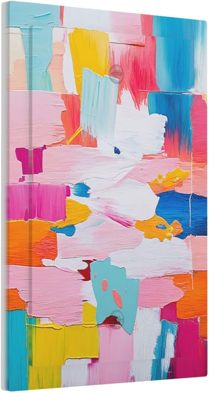Light Switch Cover Plate Multicoloured Modern Watercolor Oil Painting 1 Gang No - Image 2